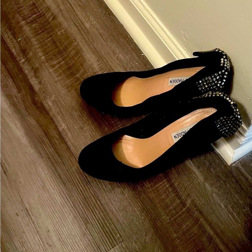 Size 11 velvet and rhinestone heels
